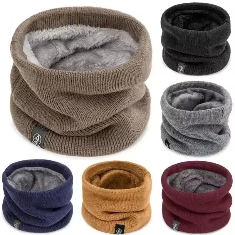 Muffler Men Wool - ผ้าพันคอไหมพรมแฟชั่นสำหรับผู้หญิง ผ้าคลุมไหล่เนื้อนุ่มคล้ายแคชเมียร์ สำหรับฤดูหนาว ผ้าพันคอหนานุ่มอุ่นสำหรับผู้หญิงและผู้ชาย ผ้าพันคอแบบวงแหวน