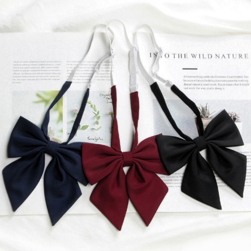 Bow Tie Pre Tied - โบว์ไทผูกสำเร็จรูปสำหรับผู้หญิง ปรับได้ เหมาะสำหรับคอสเพลย์โลลิต้าและชุดนักเรียนญี่ปุ่น
