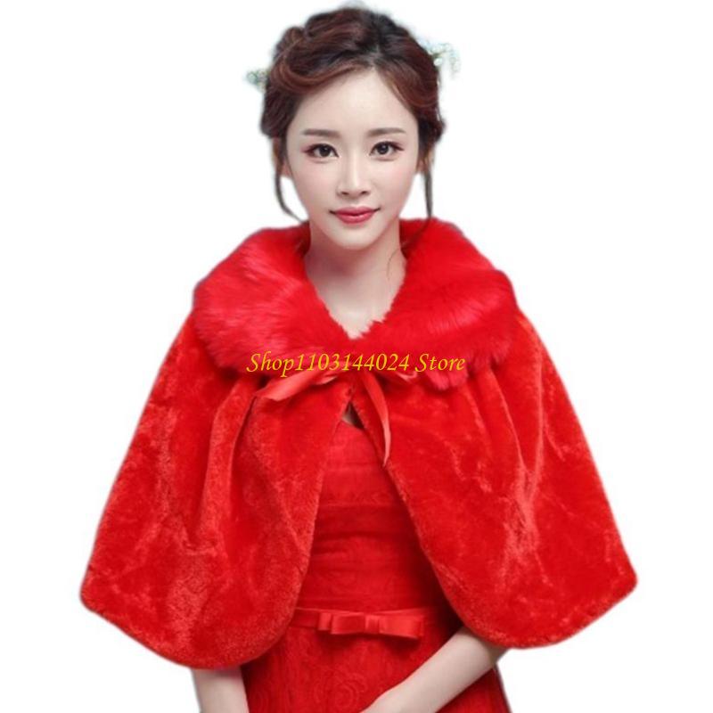 N5KE สตรีฤดูหนาว Thicken Plush - Stole Wedding Shawl บทวิจารณ์และราคา