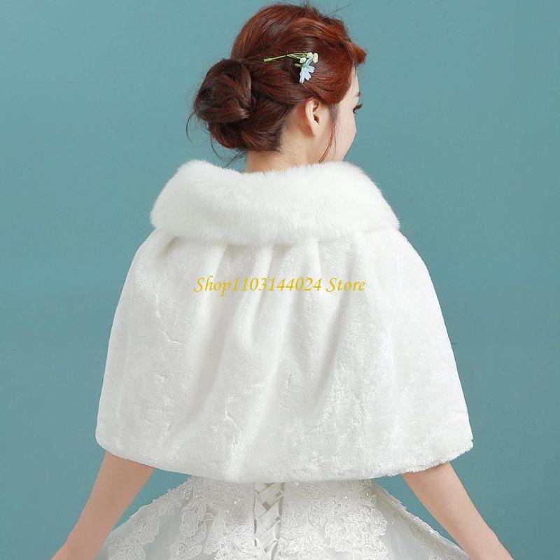N5KE สตรีฤดูหนาว Thicken Plush - Stole Wedding Shawl บทวิจารณ์และราคา