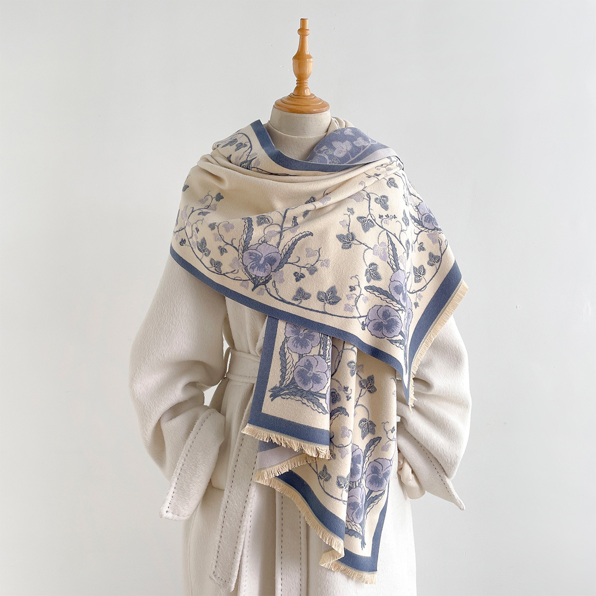 ผ้าพันคอแคชเมียร์เทียมสำหรับผู - Pashmina Wrap Large บทวิจารณ์และราคา