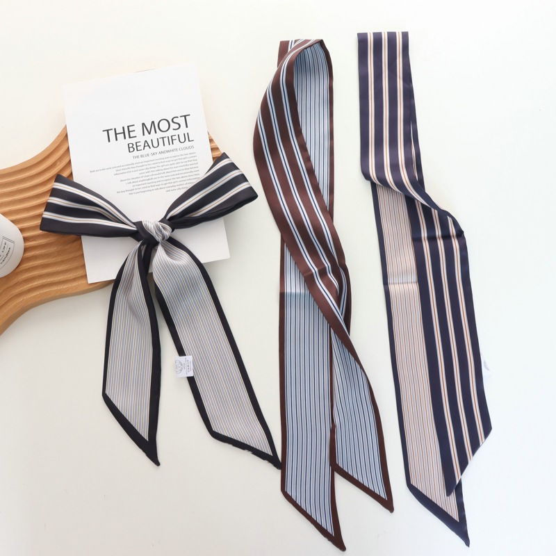 2025 ใหม่ลายผ้าพันคอผ้าไหมขนาด - Silk Tie Striped บทวิจารณ์และราคา