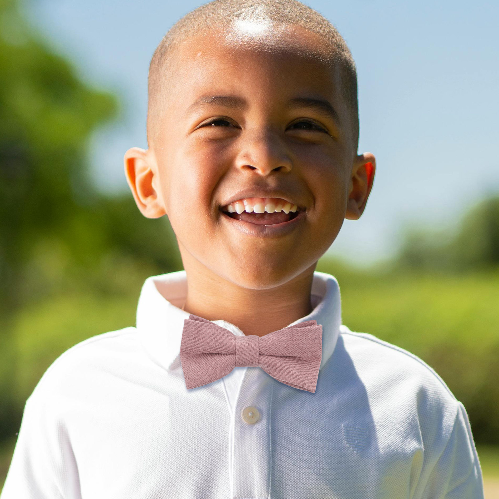 เนคไทผ้าฝ้ายสีชมพูสำหรับเด็กเล - Bow Tie Pre Tied บทวิจารณ์และราคา