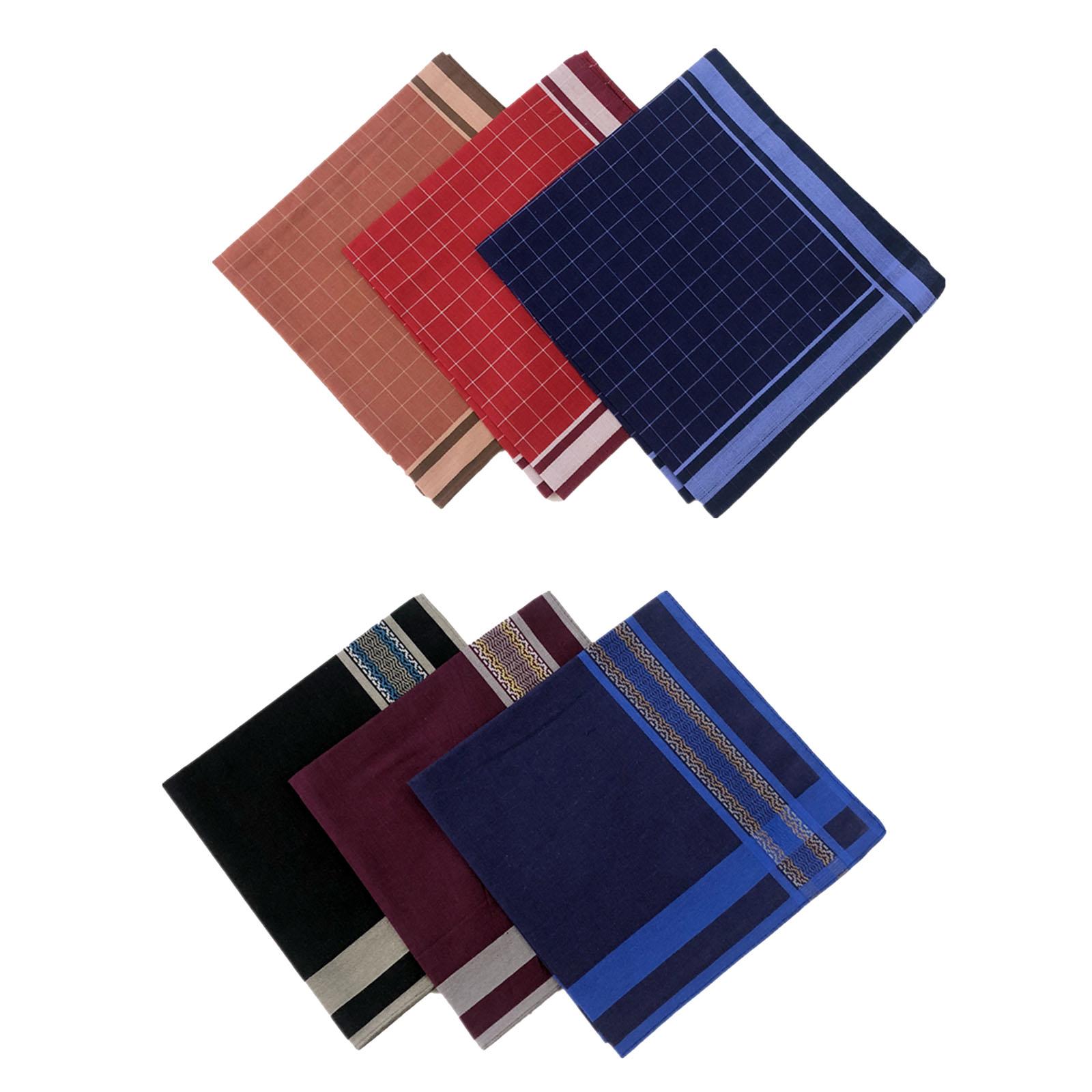 ผ้าเช็ดหน้าลายสก็อตสีเข้ม 6 ชิ - Handkerchief Cotton Men บทวิจารณ์และราคา