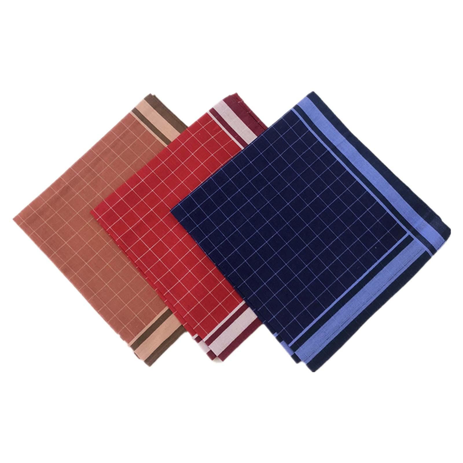 ผ้าเช็ดหน้าลายสก็อตสีเข้ม 6 ชิ - Handkerchief Cotton Men บทวิจารณ์และราคา