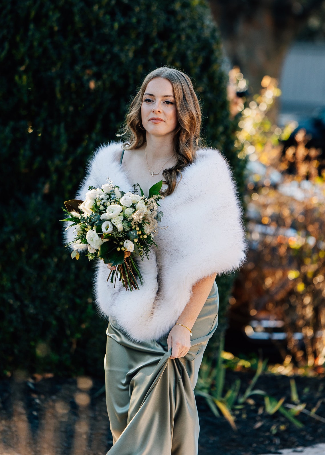 งาช้างสีดำเคล็ดลับ Faux Fur เจ - Stole Wedding Shawl บทวิจารณ์และราคา