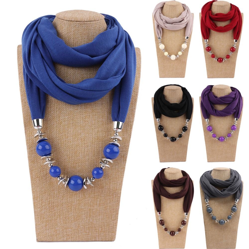 ผ้าพันคอชีฟองแฟชั่น สีพื้น ประ - Infinity Scarf Knit บทวิจารณ์และราคา