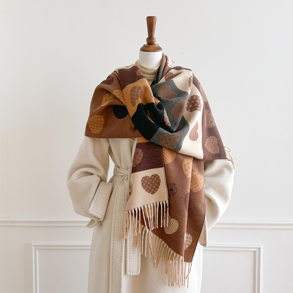 ผ้าพันคอแคชเมียร์เทียมสำหรับผู - Pashmina Wrap Large บทวิจารณ์และราคา