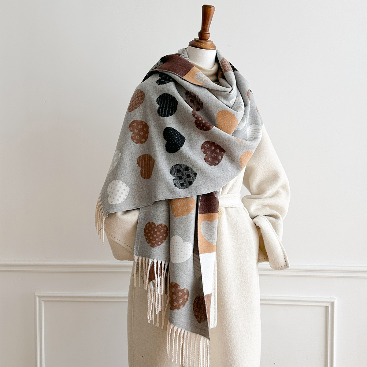 ผ้าพันคอแคชเมียร์เทียมสำหรับผู - Pashmina Wrap Large บทวิจารณ์และราคา
