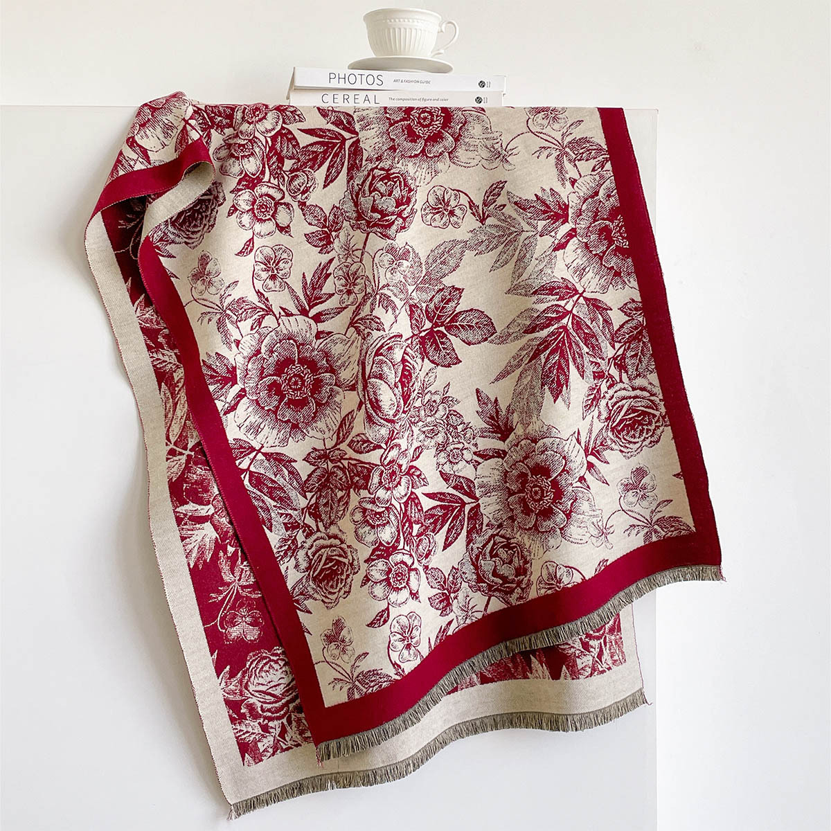 ผ้าพันคอแคชเมียร์เทียมสำหรับผู - Pashmina Wrap Large บทวิจารณ์และราคา