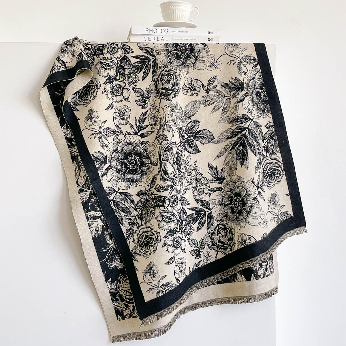 ผ้าพันคอแคชเมียร์เทียมสำหรับผู - Pashmina Wrap Large บทวิจารณ์และราคา