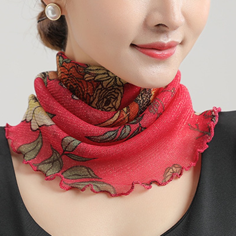 ฤดูใบไม้ผลิฤดูร้อนชีฟองคอผ้าพั - Face Scarf Mask บทวิจารณ์และราคา