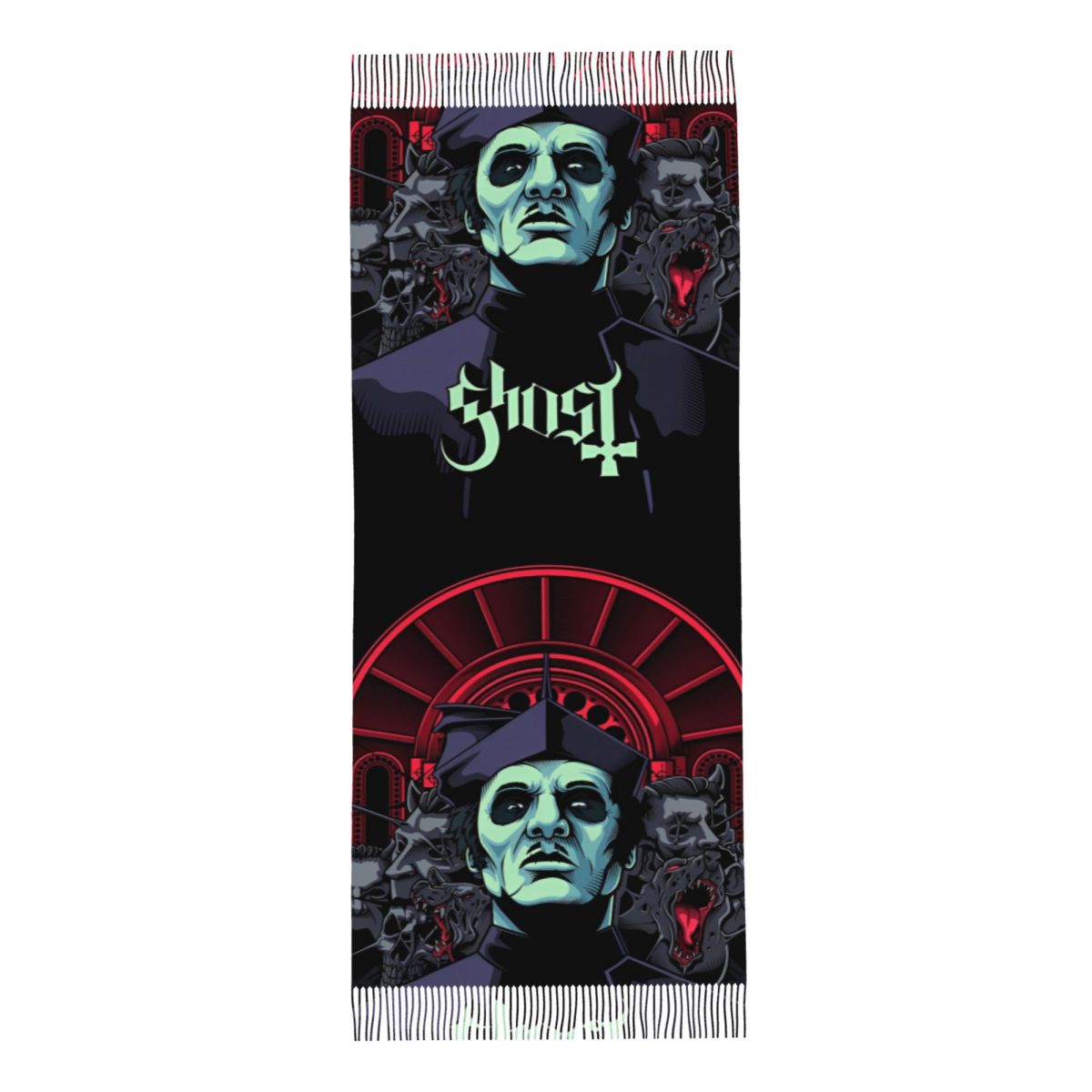 ผ้าคลุมไหล่ลายวงดนตรี Ghost สำ - Pashmina Wrap Large บทวิจารณ์และราคา